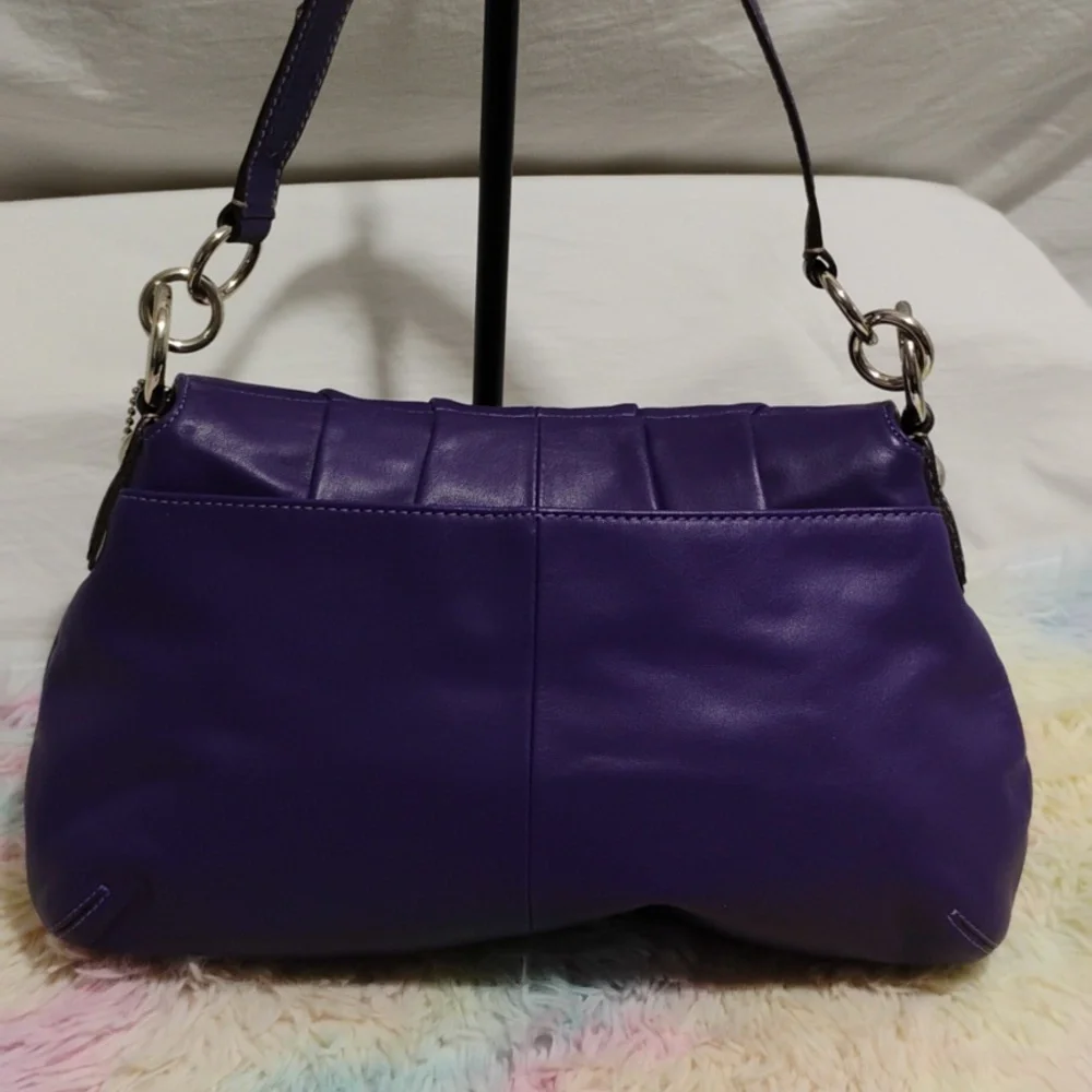Authentic Coach Y2K Purple Soho Pleated Shoulder Bag - Picture 7 of 15